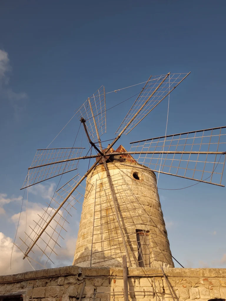 windmill at trapani salt pans