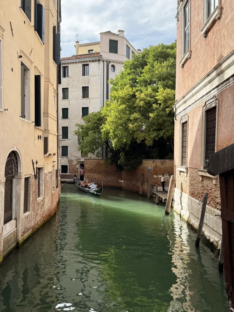 venice lane with gondola